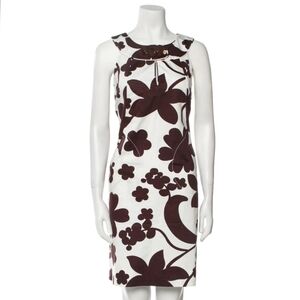Tory Burch Brown White Floral Shift Dress
